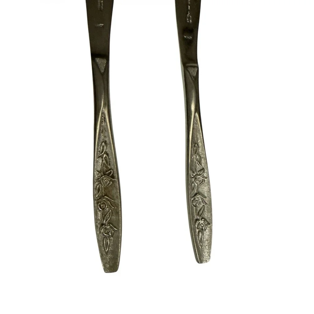 Ekco Eternal Rose Cotillion Stainless FloralFlatware Dinner Knives, 8.25